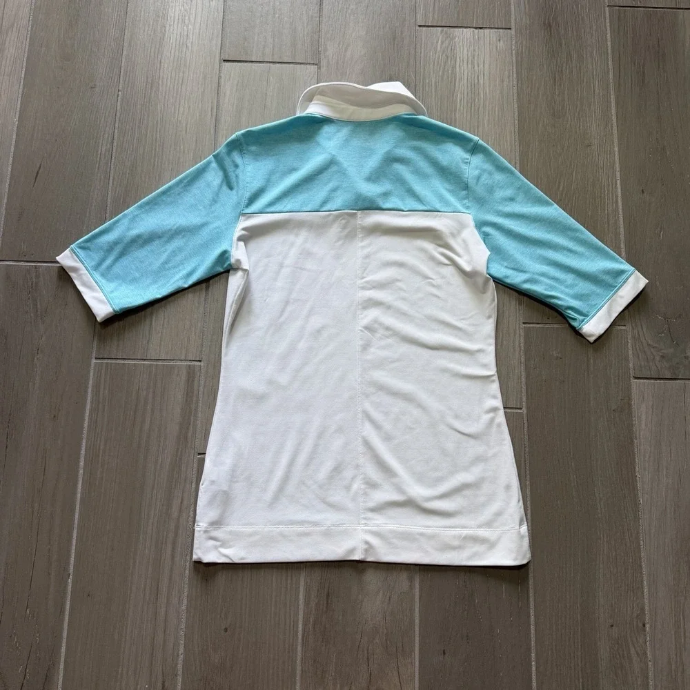 Nike Golf Size‎ S Dri Fit Tour Performance Polo Shirt White Blue Womens Preppy